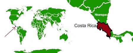 Carte du Costa Rica, en AmÃ©rique Centrale